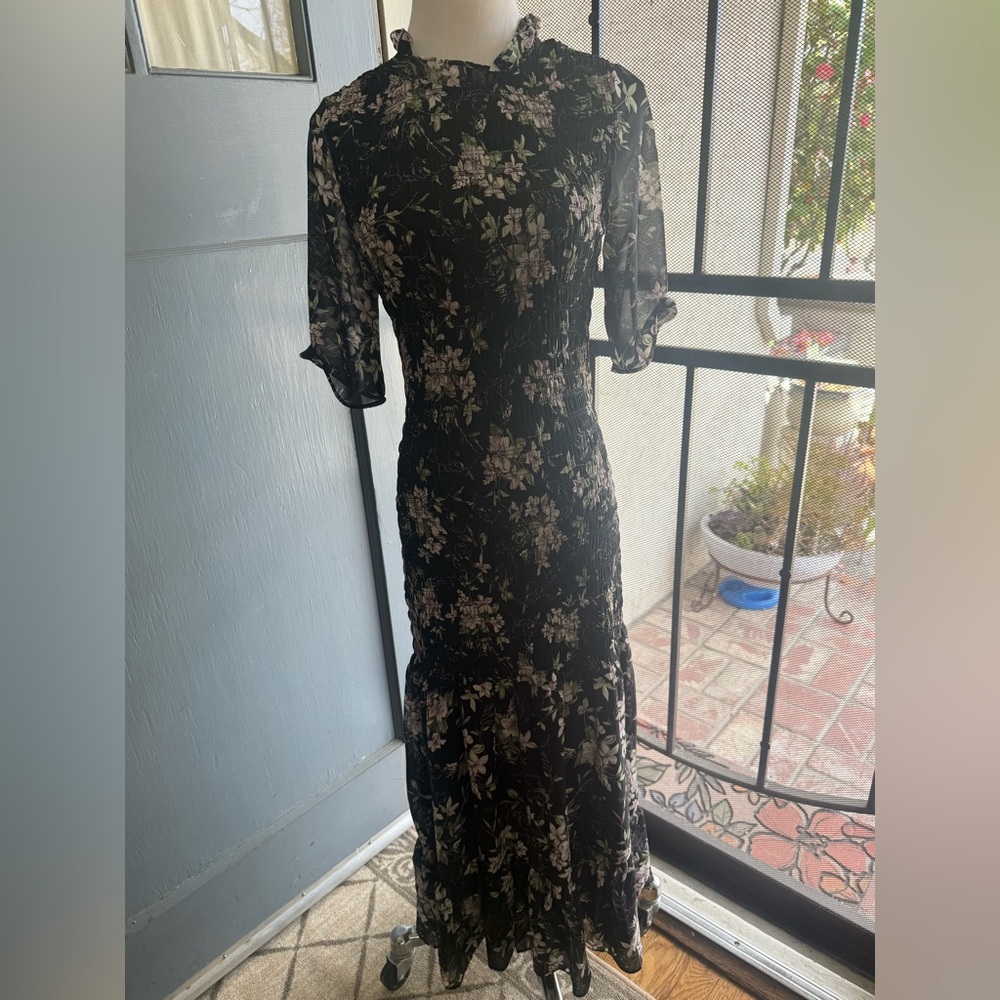 Floral Midi Dress mermaid cut